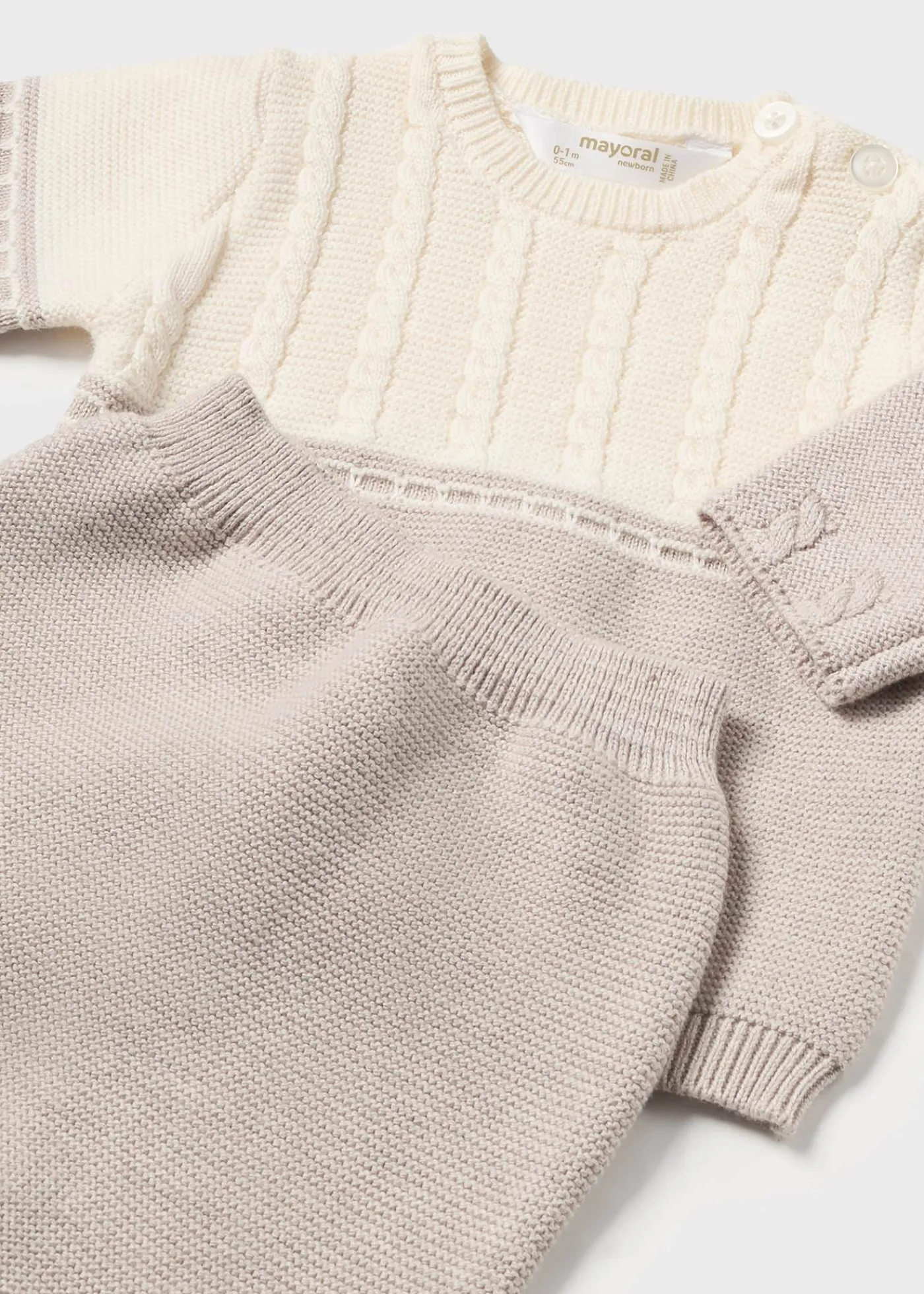 Best Sale Conjunto polaina y jersey bicolor recién nacido Conjuntos