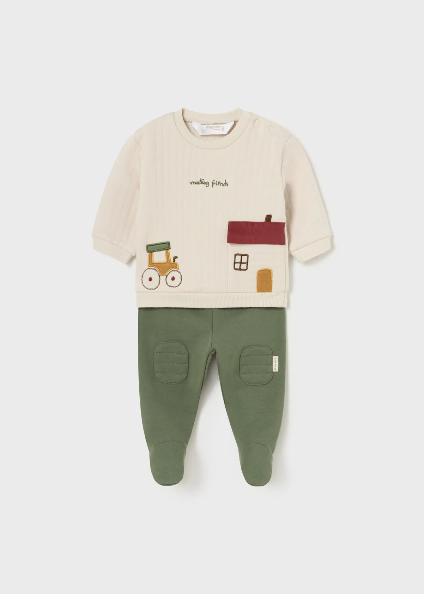 Best Conjunto polaina y sudadera casita recién nacido Conjuntos
