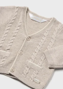Flash Sale Cárdigan tricot contrastes recién nacido Rebecas|Jerséis Y Sudaderas