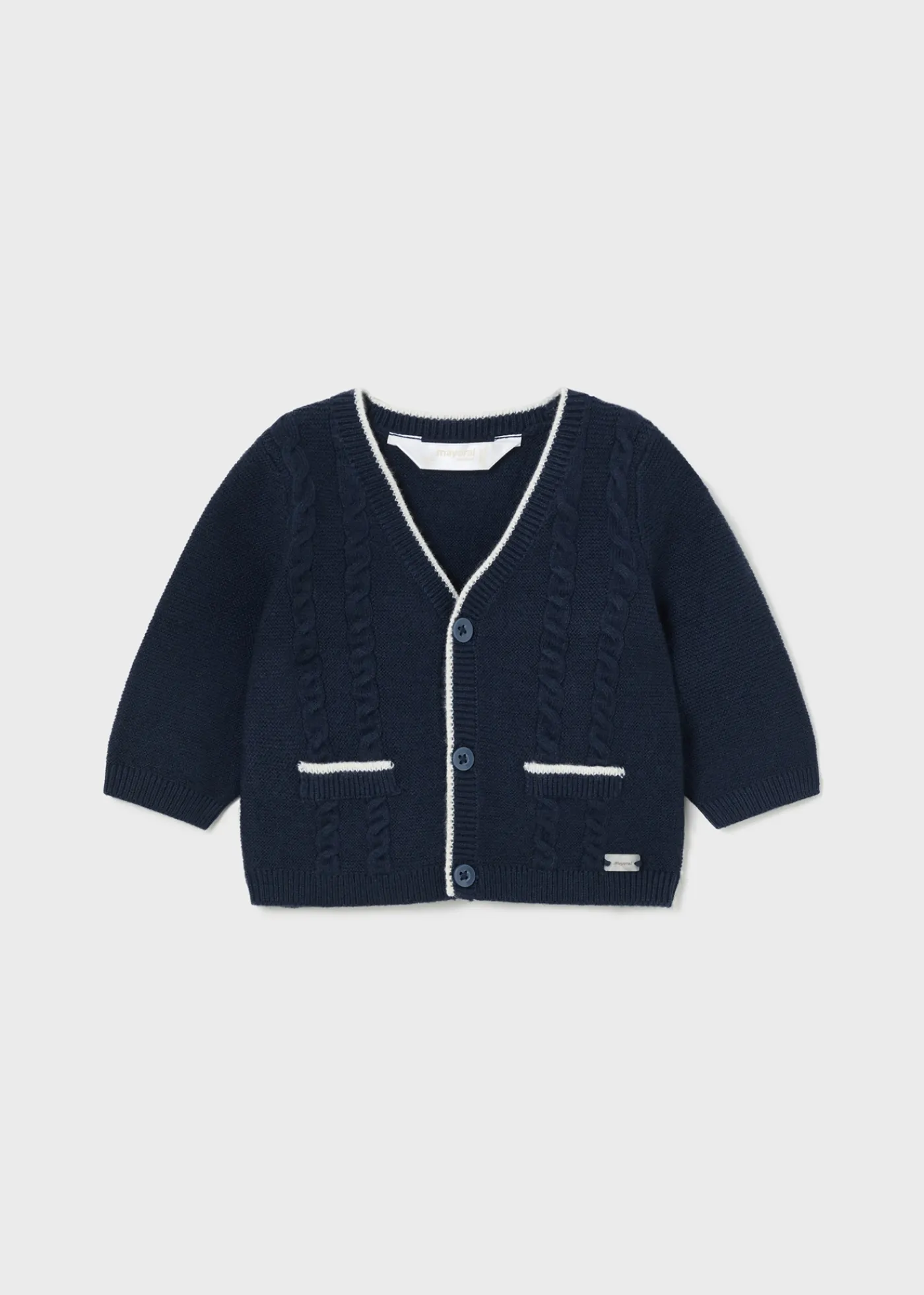 Hot Cárdigan tricot contrastes recién nacido Rebecas|Jerséis Y Sudaderas