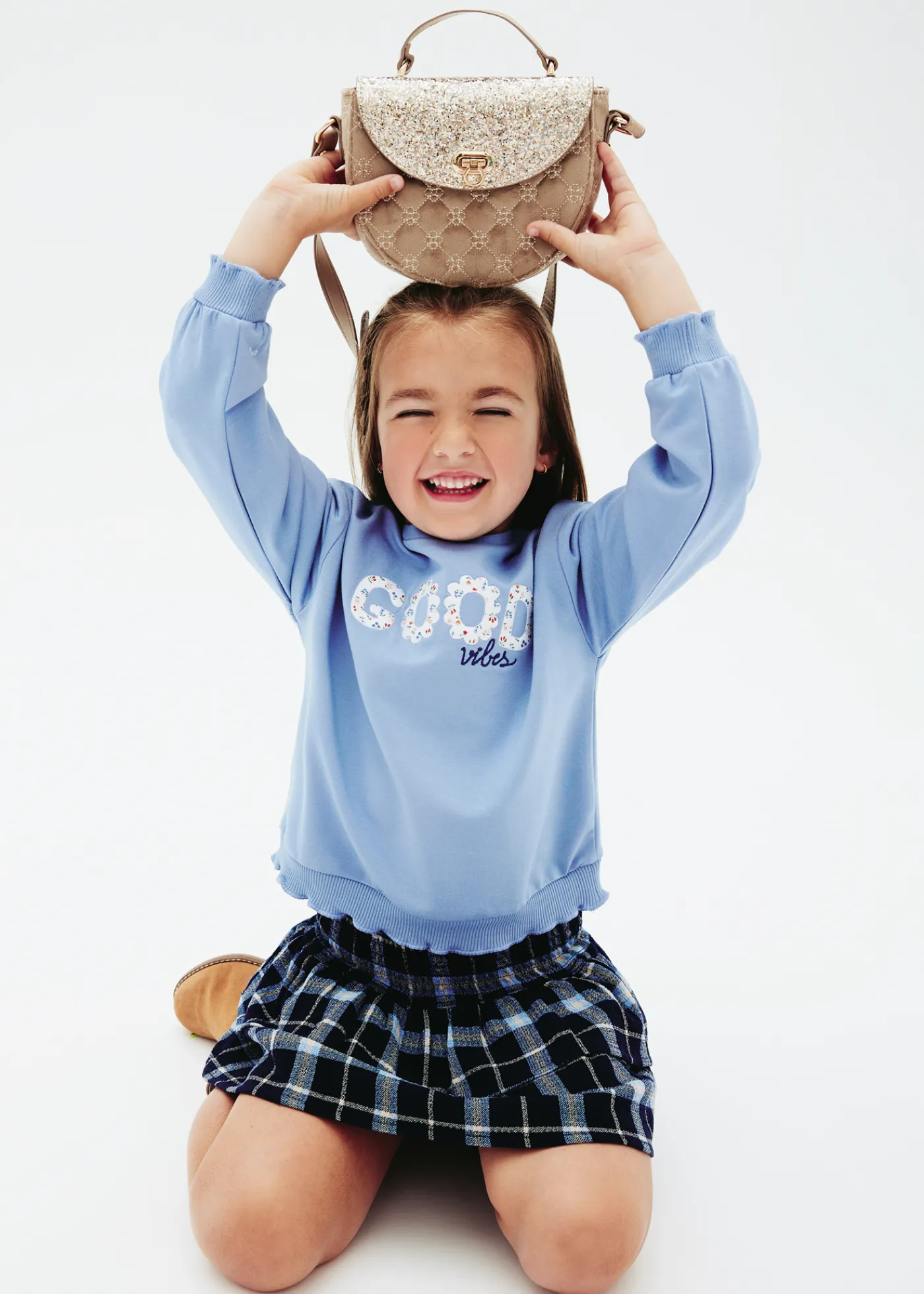 Sale Falda cuadros volantes niña Pantalones Y Faldas