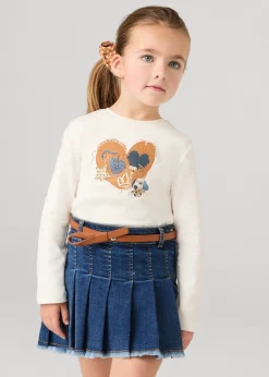 Best Sale Falda vaquera con cinturón niña Pantalones Y Faldas