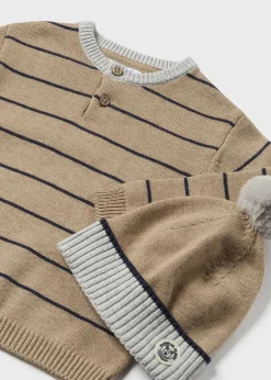 Flash Sale Jersey con gorro rayas bebé Jerséis Y Sudaderas