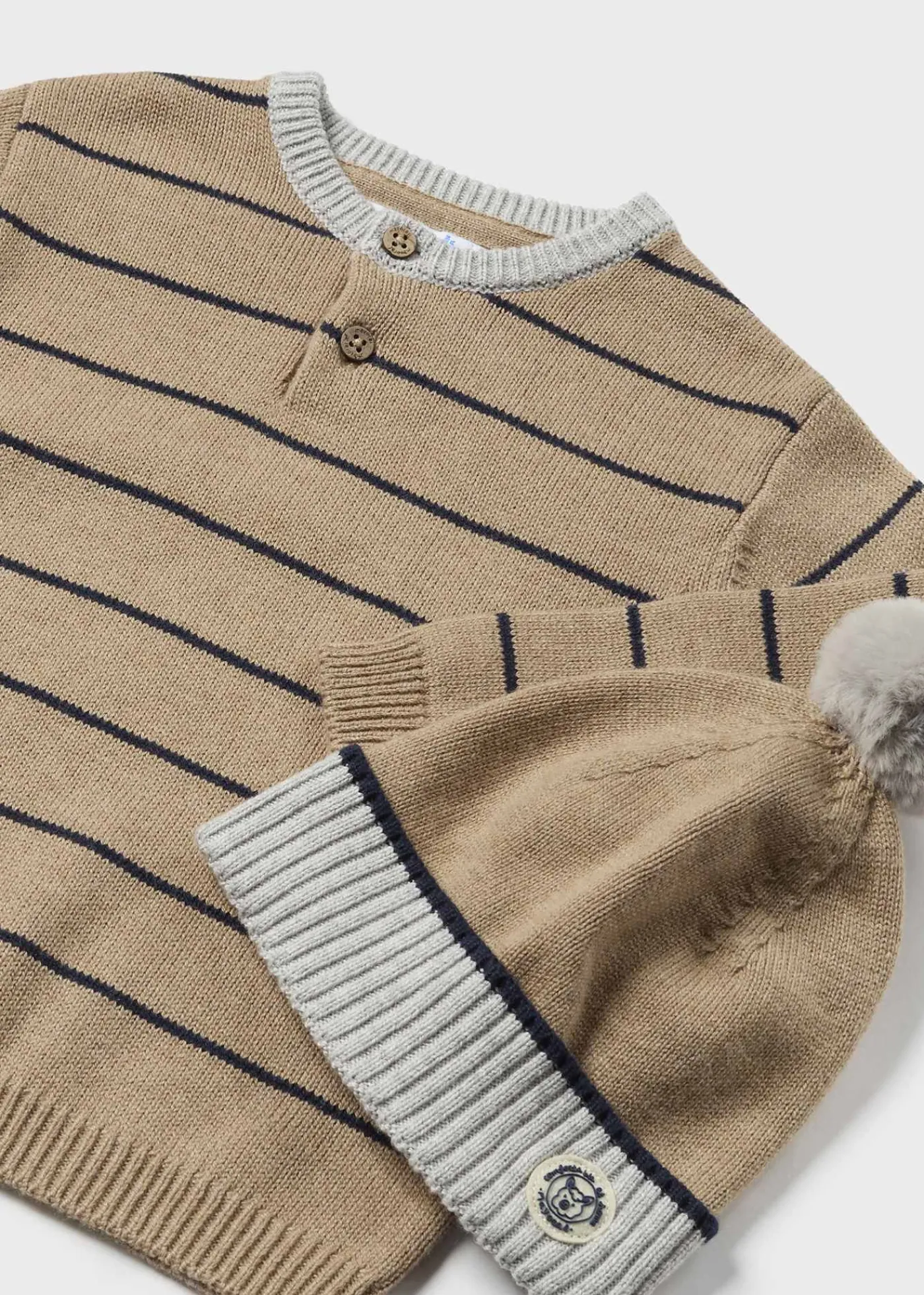 Flash Sale Jersey con gorro rayas bebé Jerséis Y Sudaderas