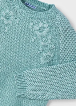 New Jersey flores bordadas niña Jerséis Y Sudaderas