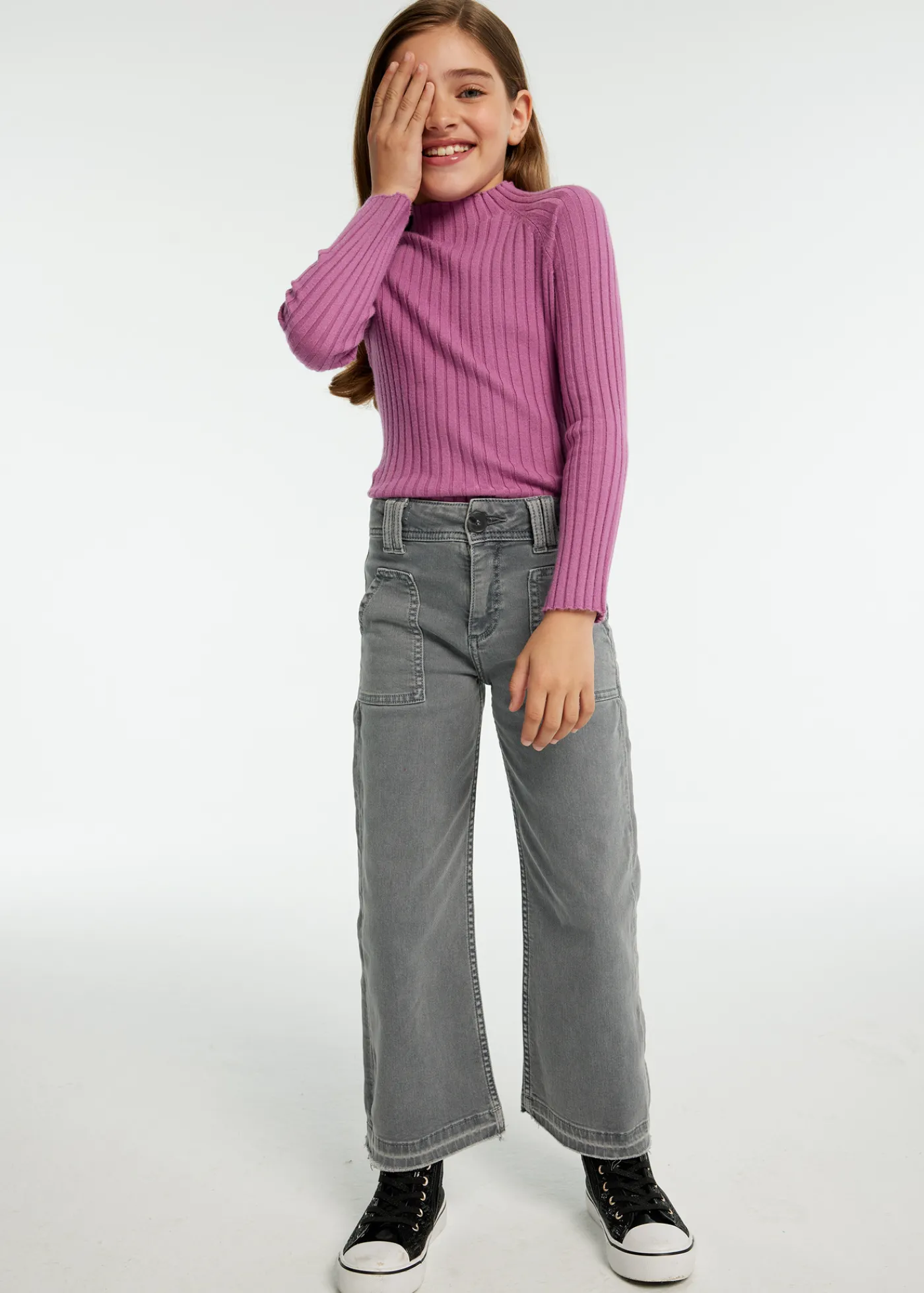 Discount Pantalón acampanado sarga chica Pantalones Y Faldas