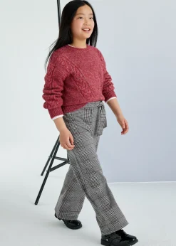 Outlet Pantalón punto jacquard chica Pantalones Y Faldas