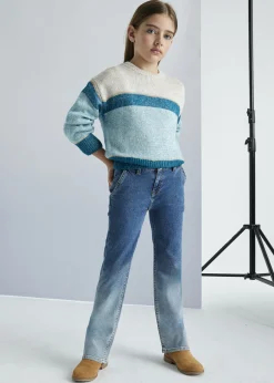 Shop Pantalón vaquero degradado color chica Pantalones Y Faldas
