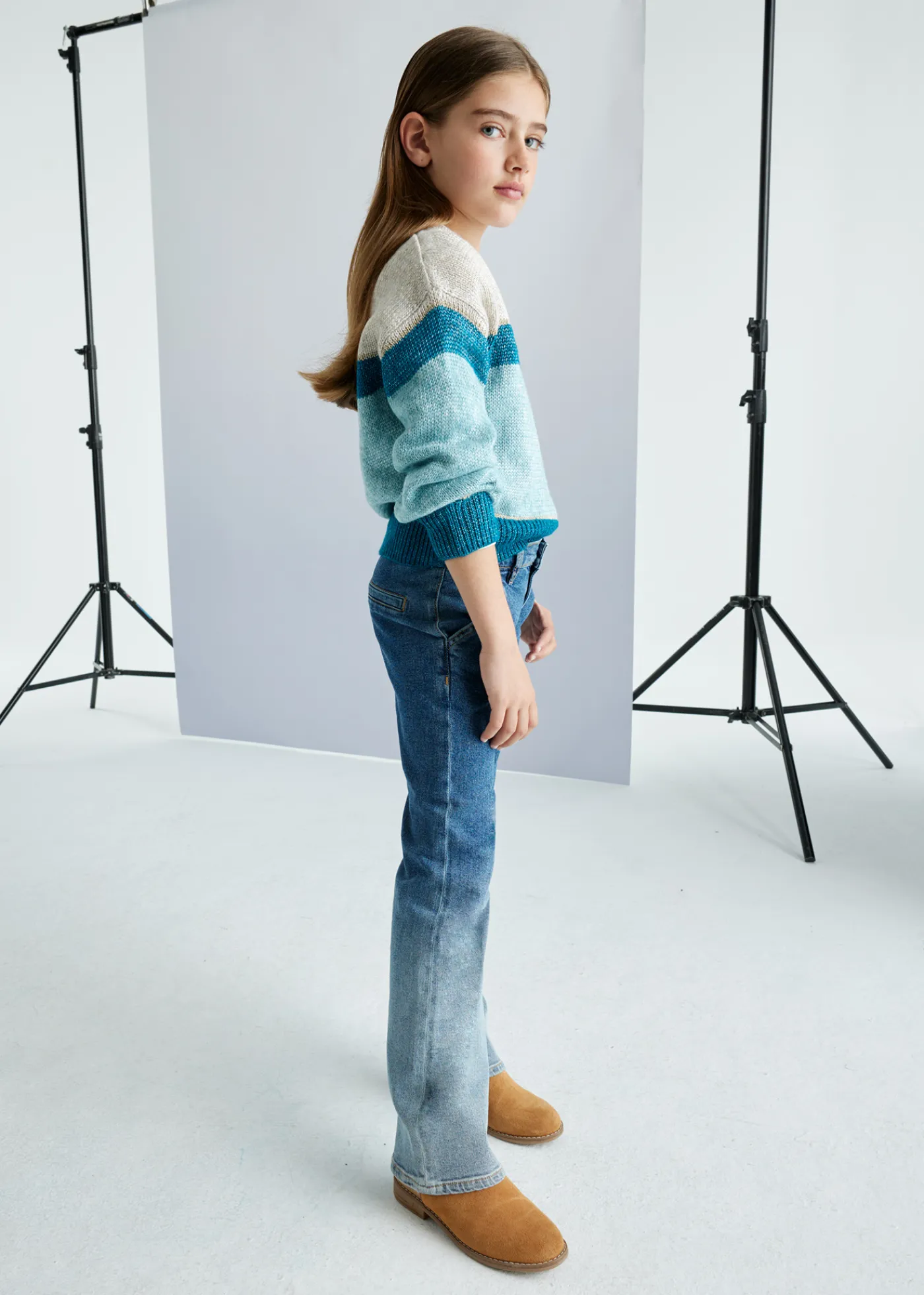 Shop Pantalón vaquero degradado color chica Pantalones Y Faldas