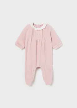 Shop Pelele tundosado cuello recién nacida Pijamas Y Peleles