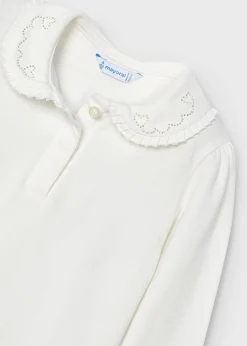 Shop Polo cuello decorado básico niña Camisetas Y Polos