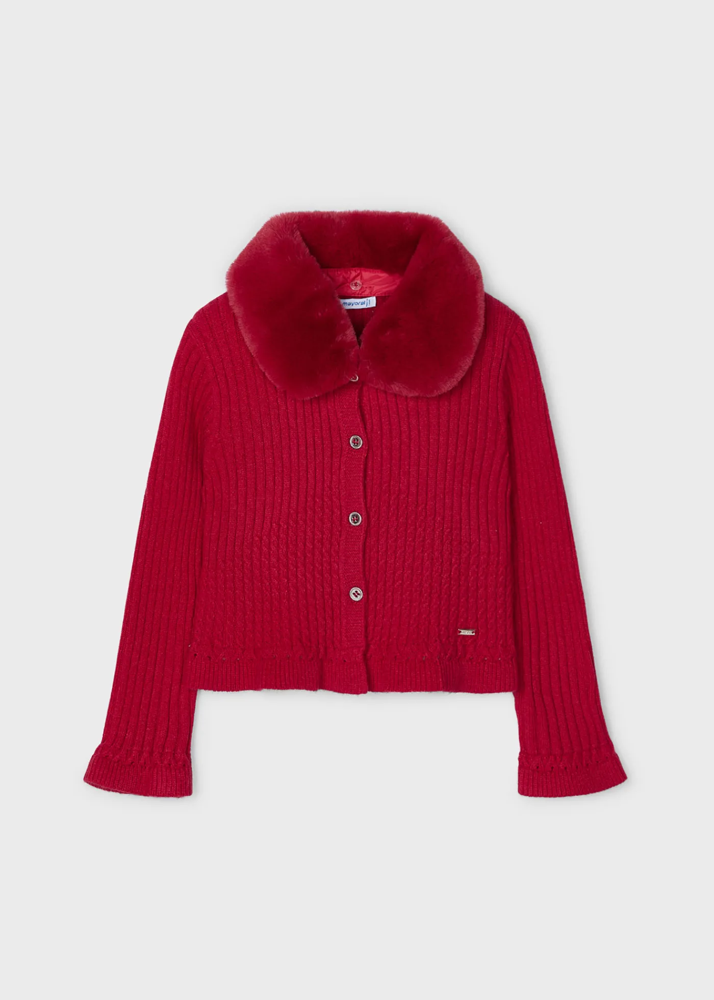 Outlet Rebeca tricot cuello pelo niña Rebecas Y Chaquetas De Punto