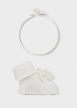 Cheap Set diadema y calcetines flor recién nacida Accesorios Y Complementos