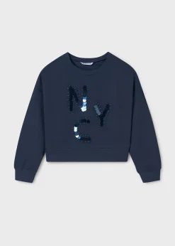 Best Sale Sudadera apliques letras chica Jerséis Y Sudaderas