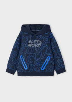 New Sudadera estampada capucha contraste niño Sudaderas