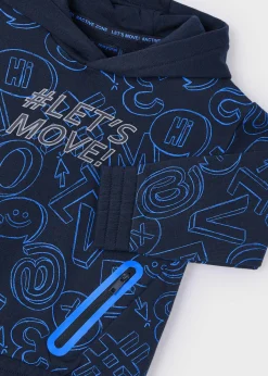 New Sudadera estampada capucha contraste niño Sudaderas
