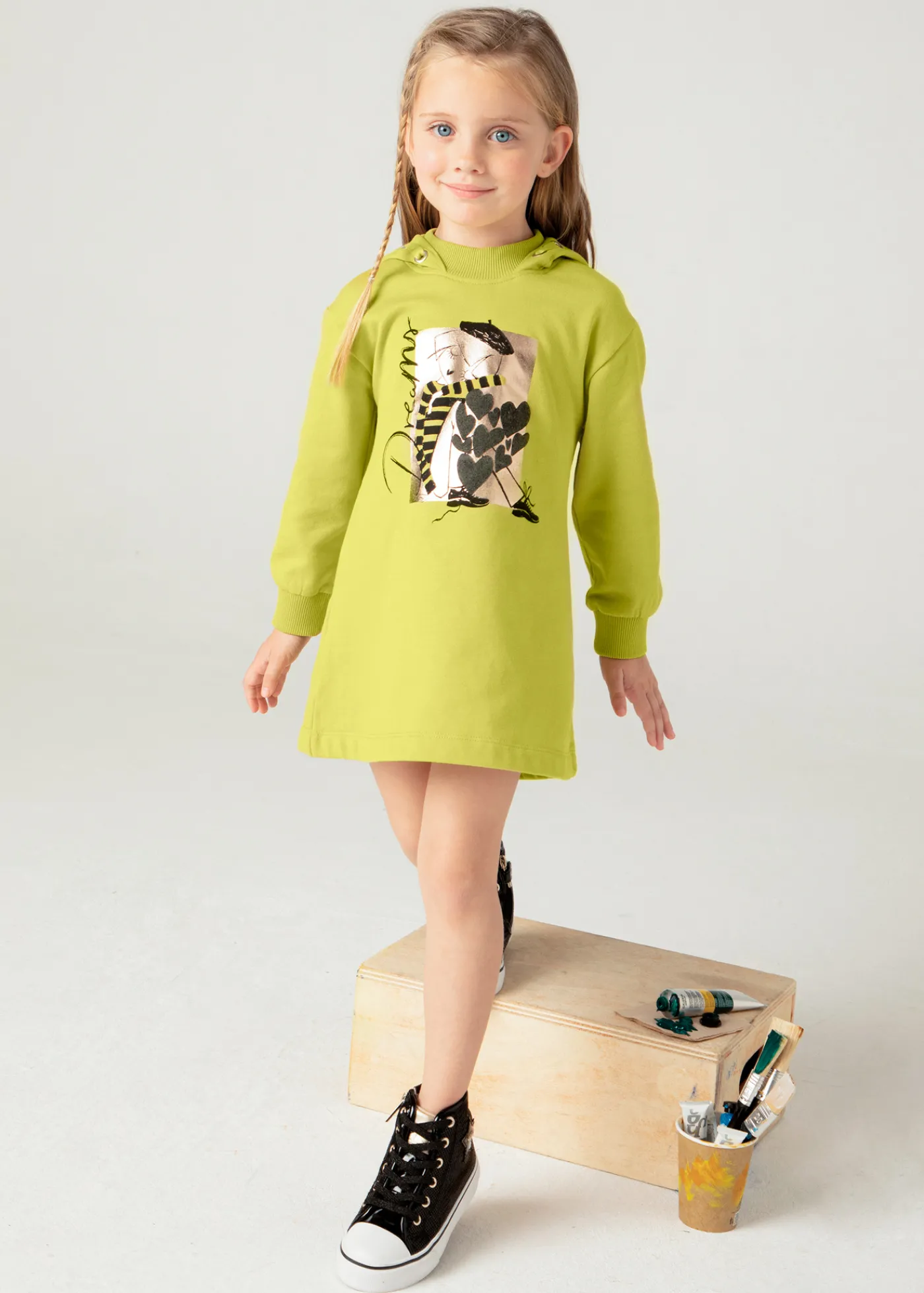 Fashion Vestido capucha casual niña Vestidos