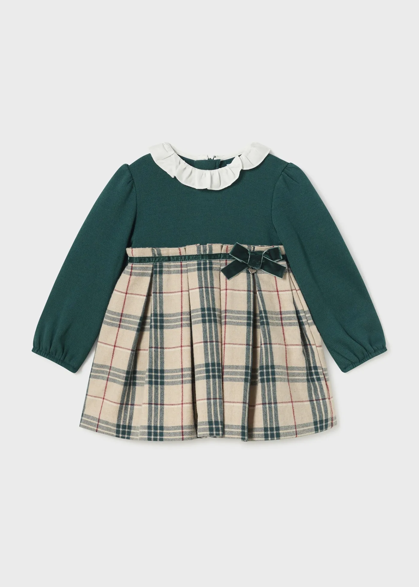Outlet Vestido combinado cuadros bebé Vestidos