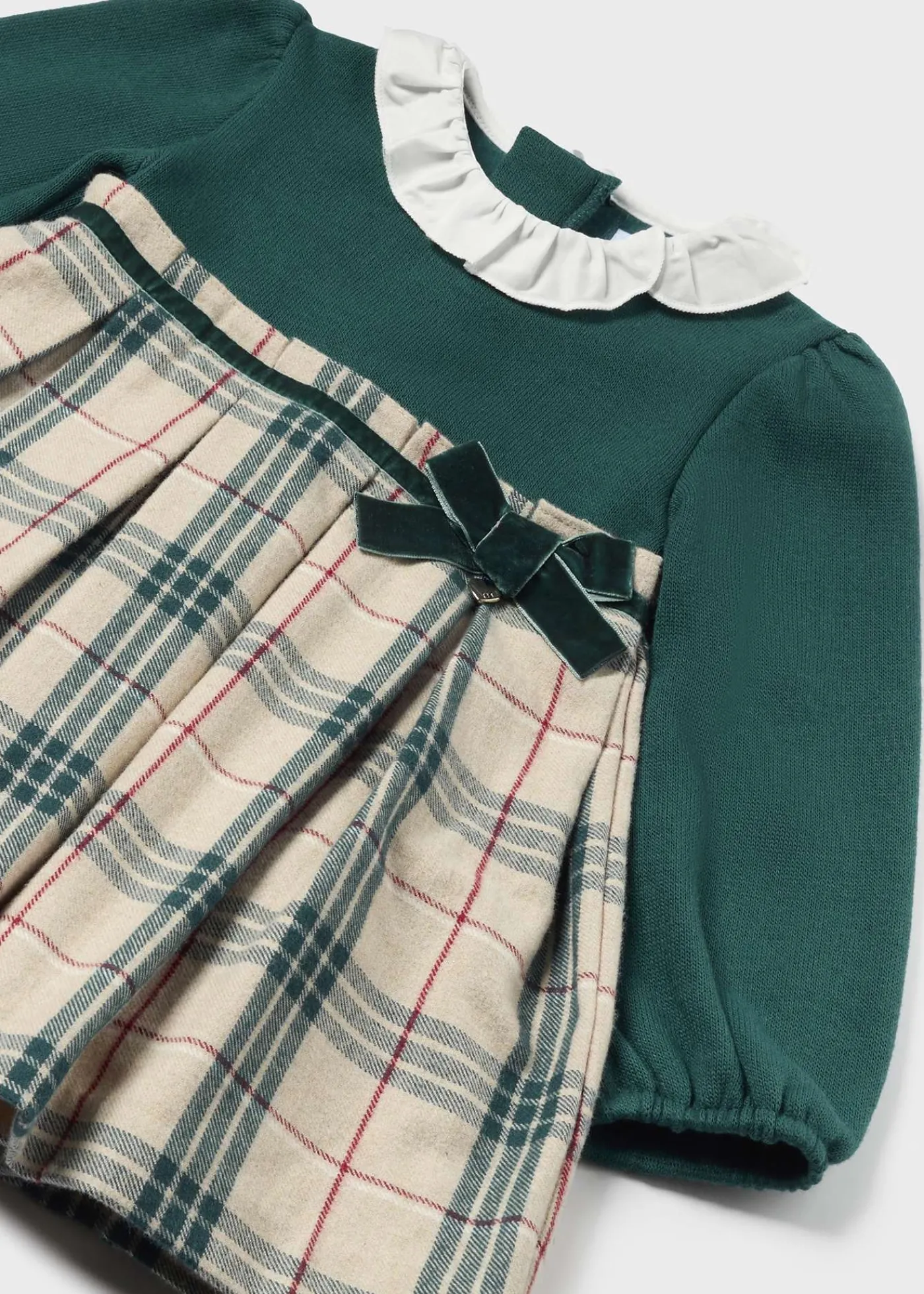 Outlet Vestido combinado cuadros bebé Vestidos