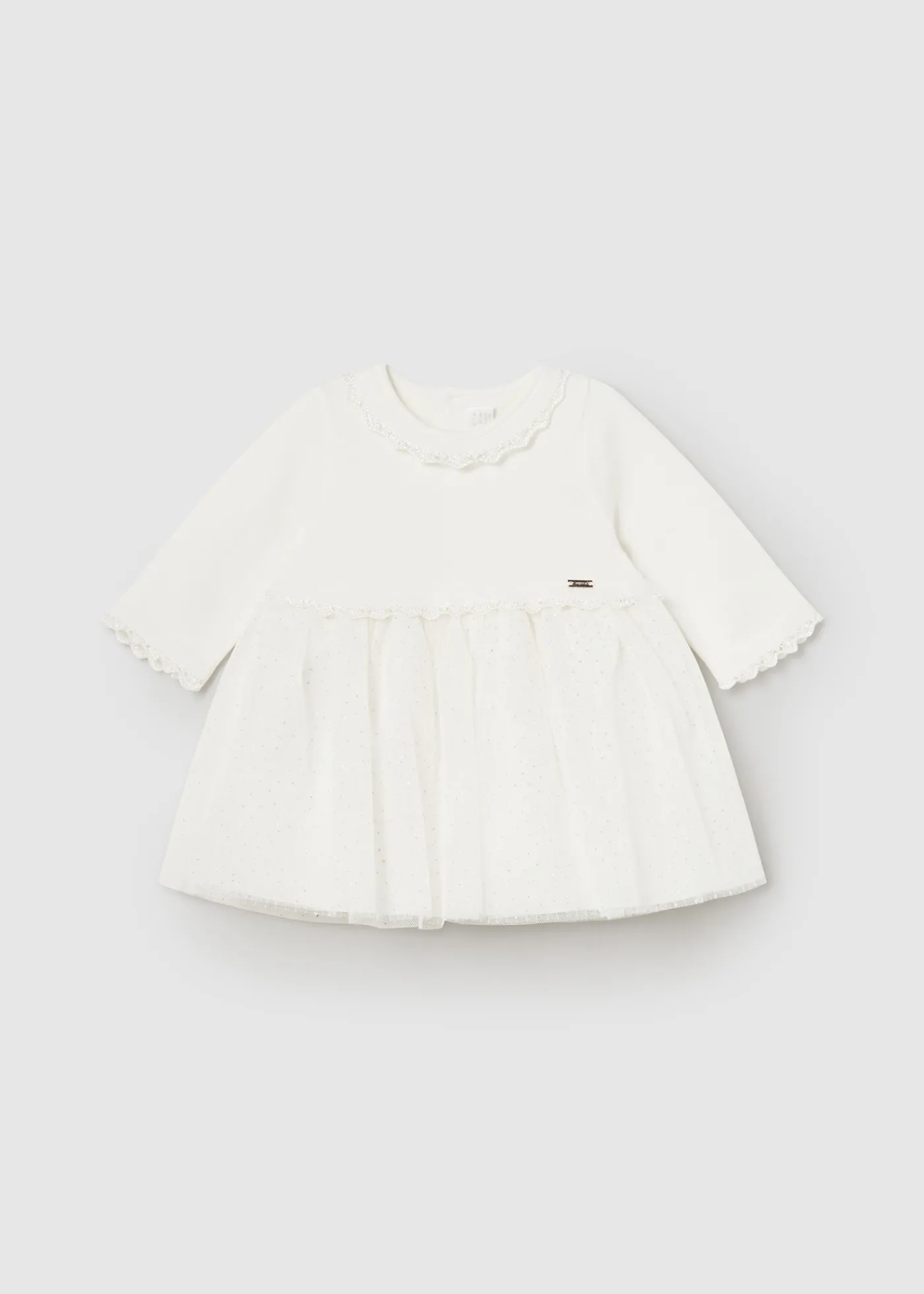 Cheap Vestido combinado tul purpurina recién nacida Vestidos