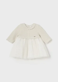 Cheap Vestido combinado tul purpurina recién nacida Vestidos