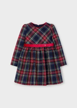 Best Vestido cuadros cinta terciopelo niña Vestidos