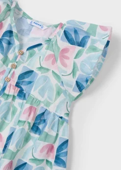 Store Vestido estampado flores geométricas niña Vestidos