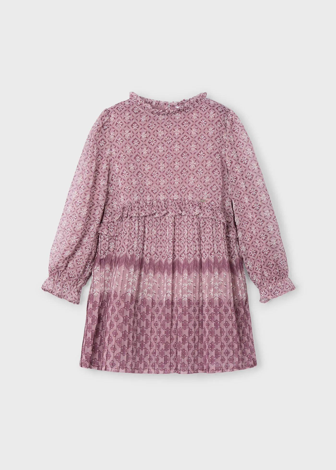 Discount Vestido estampado gasa plisada niña Vestidos