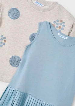 Fashion Vestido sin mangas con sudadera círculos niña Vestidos