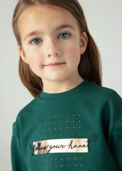 Shop Vestido sin mangas con sudadera texto niña Vestidos