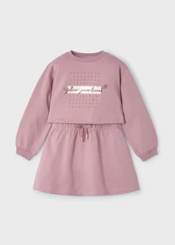 Fashion Vestido sin mangas con sudadera texto niña Vestidos
