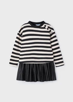 Sale Vestido sin mangas con sudadera rayas niña Vestidos