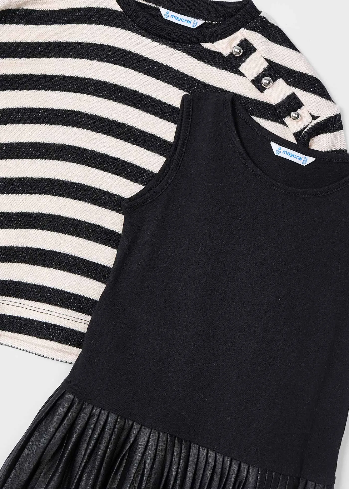 Sale Vestido sin mangas con sudadera rayas niña Vestidos