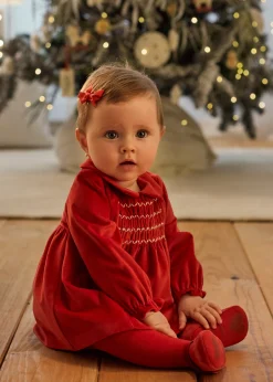 Flash Sale Vestido terciopelo brillos recién nacida Vestidos