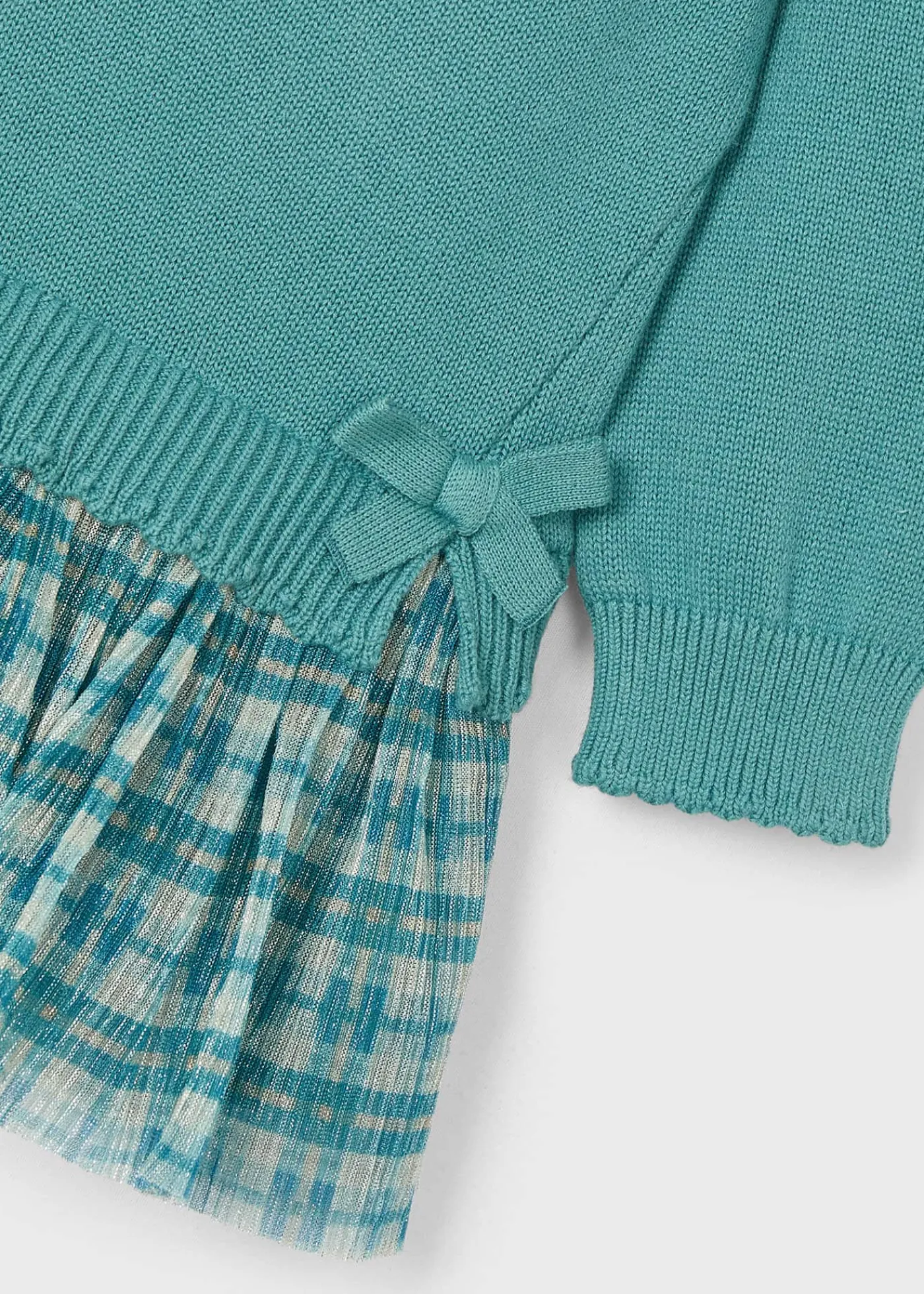 Fashion Vestido tricot tul cuadros niña Vestidos